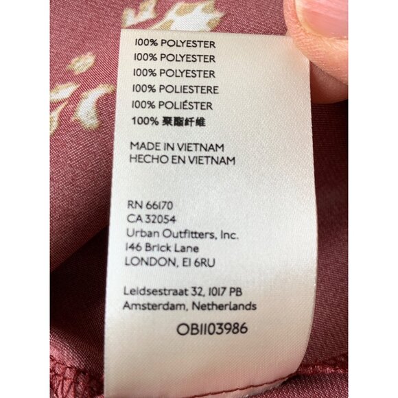 Free People S Boho Floral Tie Front Blouse Top Small NWT Burgundy Long Sleeve - Picture 13 of 13